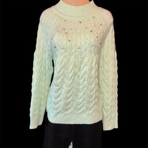 🔥🔥 Cato Light Green Cable Knit Mock Sweater